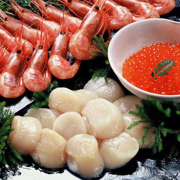 カネコメ田中水産 いくら醤油漬・ほたて・甘えびセット【おいしいお取り寄せ】　商品画像2