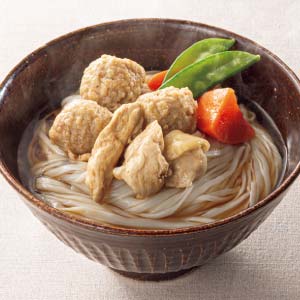 無限堂 レンジで簡単 比内地鶏稲庭うどん【夏の贈りもの・お中元】[KBI-C5]
