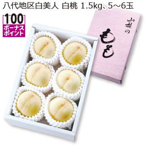 山梨県産(JAふえふき八代支所)八代地区白美人 白桃 1.5kg 5〜6玉【お届け期間:8/1(金)〜8/31(日)】【MK】