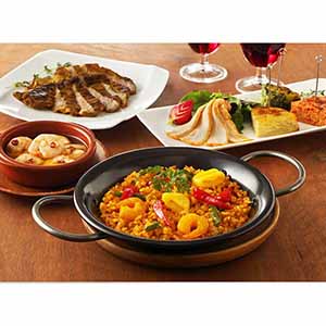 【モン・テルセーロ】スペイン本格料理セット(ミックスパエージャ・海老のアヒージョ・スペイン風ポークグリルステーキ・ スペイン風冷製スパイシーチキン・他)計7品 (L1532)【サクワ】【直送】