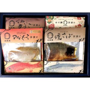 島根日本海しまね高級茶漬け4種セット350g(のどぐろ茶漬け1食、めで鯛茶漬け1食、あなご茶漬け1食、焼さば茶漬け1食)【夏の贈りもの・お中元】【NN】
