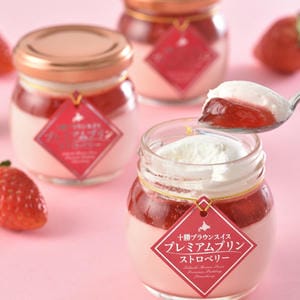 十勝ドルチェ 十勝ブラウンスイスいちごプレミアムプリン 80ml×6[THBPIP-6]【おいしいお取り寄せ】