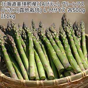 北海道美瑛町産(JAびえい) グリーンアスパラガス(露地栽培) L・Mサイズ 各500g 計1kg【お届け期間：5月20日〜6月15日】【おいしいお取り寄せ】