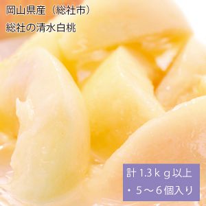 岡山県産(総社市)総社の清水白桃 計1.3kg以上・5〜6個入り【お届け期間:7月15日〜8月6日】【NN】