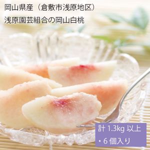 岡山県産(倉敷市浅原地区)浅原園芸組合の岡山白桃 計1.3kg以上・6個入り【お届け期間:7月1日〜7月20日】【NN】
