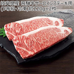 岐阜県産 飛騨牛サーロインステーキ用(5等級・冷凍)約220g×2枚 計440g【CB】