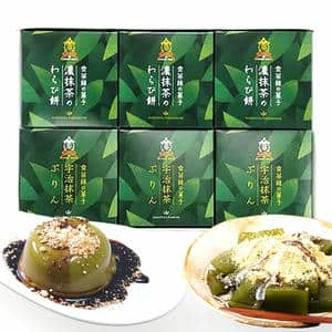 京都 京都茶の蔵 濃抹茶のわらび餅と宇治抹茶ぷりん ぷりん・わらび餅各3、きな粉・黒蜜各6【NN】