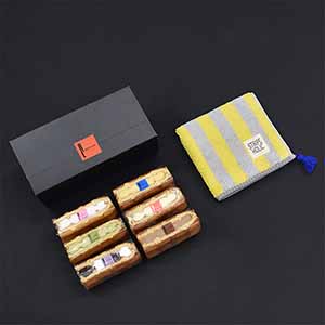 R.L waffle cake(エール・エル ワッフルケーキ) 今治タオルハンカチ(イエロー)＆ワッフルケーキ6種セット【限定50点】【父の日】